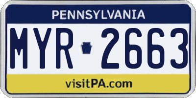 PA license plate MYR2663