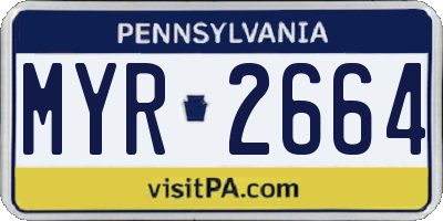 PA license plate MYR2664
