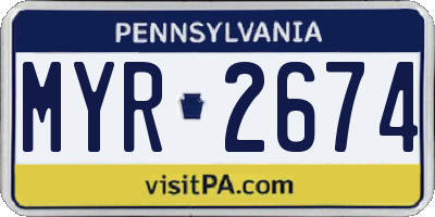 PA license plate MYR2674