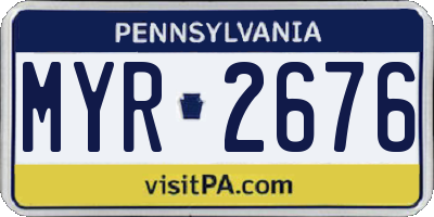 PA license plate MYR2676
