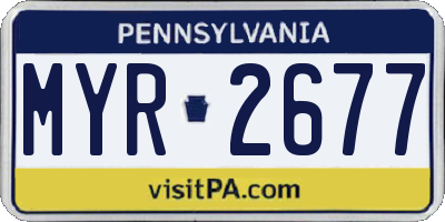 PA license plate MYR2677