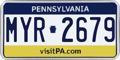 PA license plate MYR2679