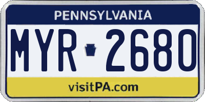 PA license plate MYR2680