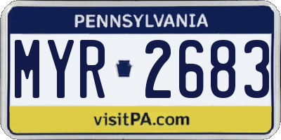 PA license plate MYR2683