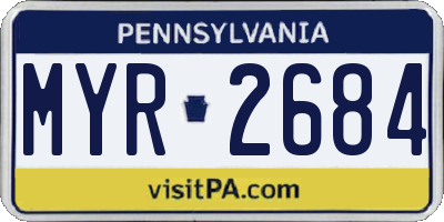PA license plate MYR2684