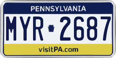 PA license plate MYR2687