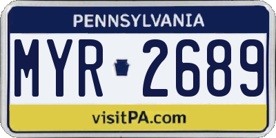 PA license plate MYR2689