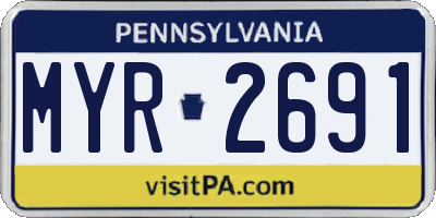 PA license plate MYR2691
