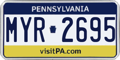 PA license plate MYR2695