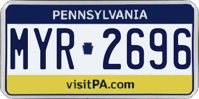 PA license plate MYR2696