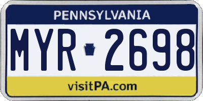 PA license plate MYR2698