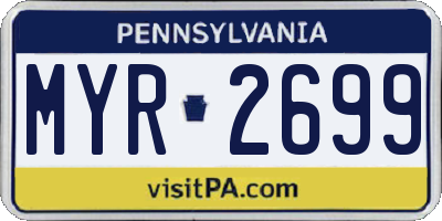 PA license plate MYR2699