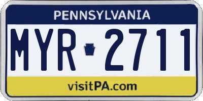 PA license plate MYR2711