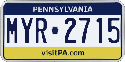 PA license plate MYR2715