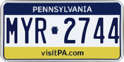 PA license plate MYR2744