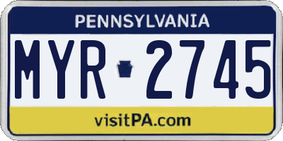 PA license plate MYR2745