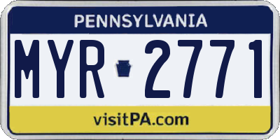 PA license plate MYR2771
