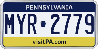 PA license plate MYR2779