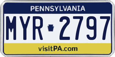 PA license plate MYR2797