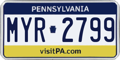 PA license plate MYR2799