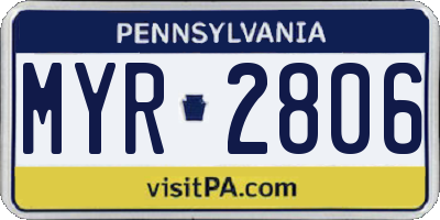 PA license plate MYR2806