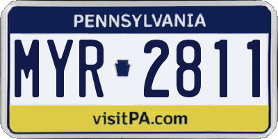 PA license plate MYR2811