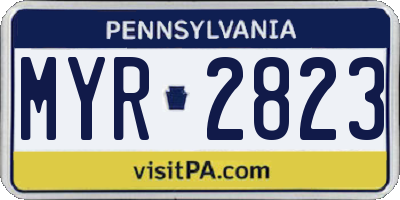 PA license plate MYR2823