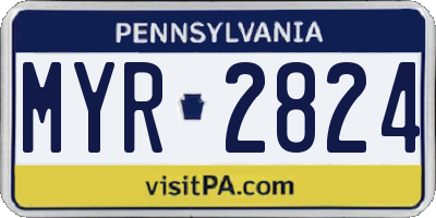 PA license plate MYR2824