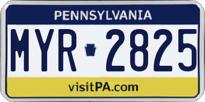 PA license plate MYR2825