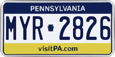 PA license plate MYR2826