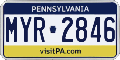 PA license plate MYR2846