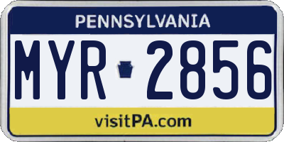 PA license plate MYR2856