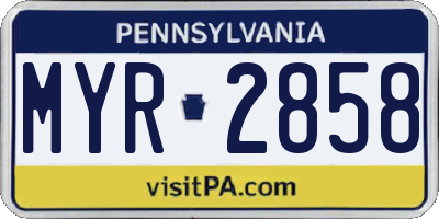 PA license plate MYR2858
