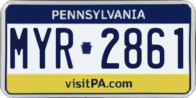 PA license plate MYR2861