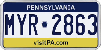 PA license plate MYR2863