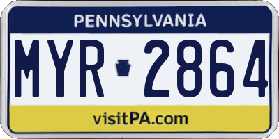 PA license plate MYR2864