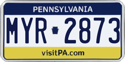 PA license plate MYR2873