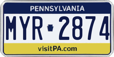 PA license plate MYR2874