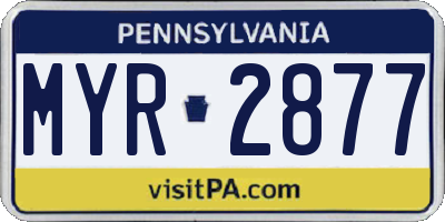 PA license plate MYR2877