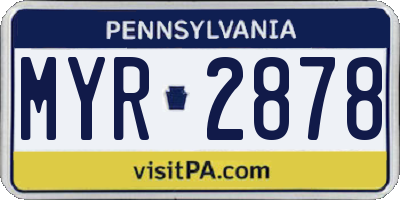 PA license plate MYR2878