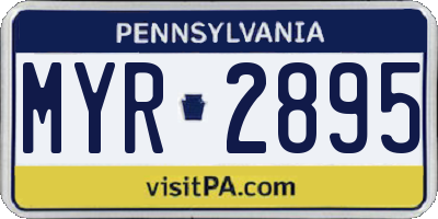 PA license plate MYR2895