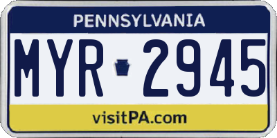 PA license plate MYR2945
