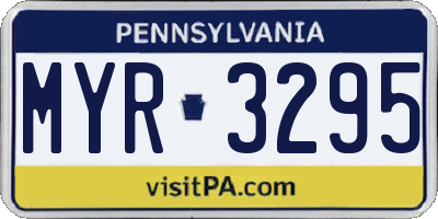 PA license plate MYR3295