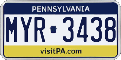 PA license plate MYR3438