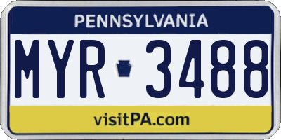 PA license plate MYR3488