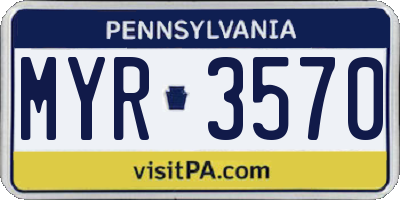 PA license plate MYR3570