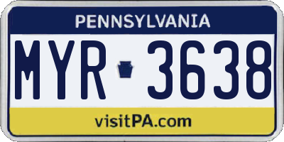 PA license plate MYR3638