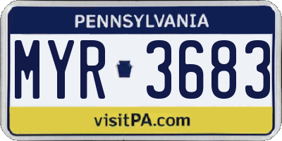 PA license plate MYR3683