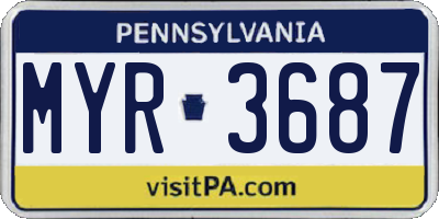 PA license plate MYR3687