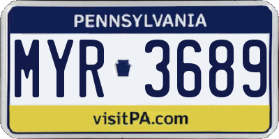 PA license plate MYR3689